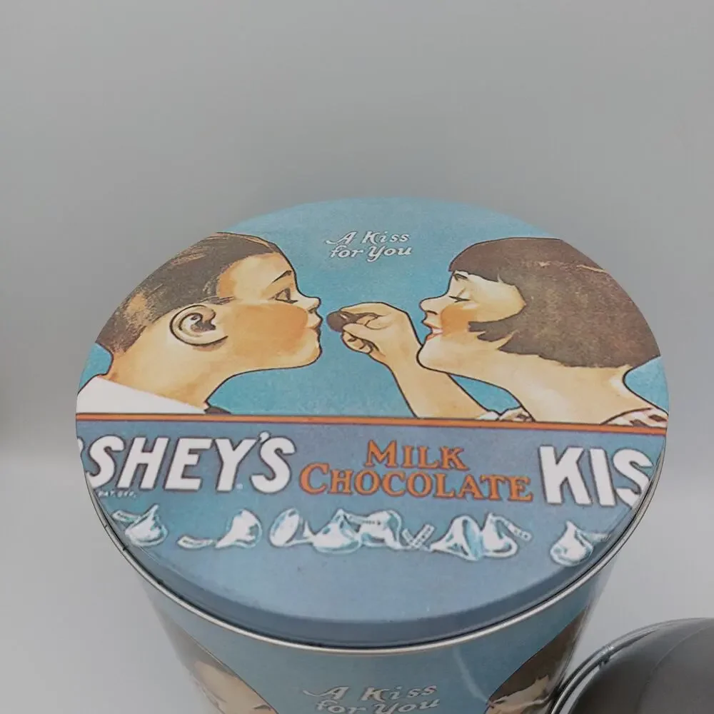 2008 Hershey's Kisses 100th Anniversary Fondue Set Ceramic Silver Pot Tin Forks